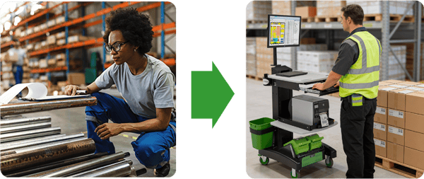 ergonomics before newcastle powered cart and after