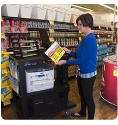 Lady looking at packages