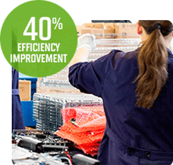 Woman organizing or handling materials