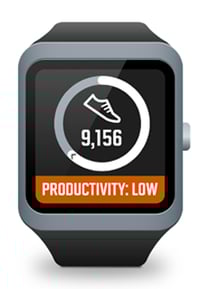 Smartwatch screen showing "9,156" steps