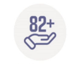 82+ Nps score hand icon