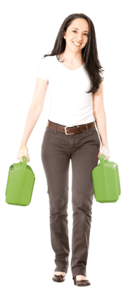 Woman Carrying the Newcastle System PowerSwap Nucleus Lithium Power System