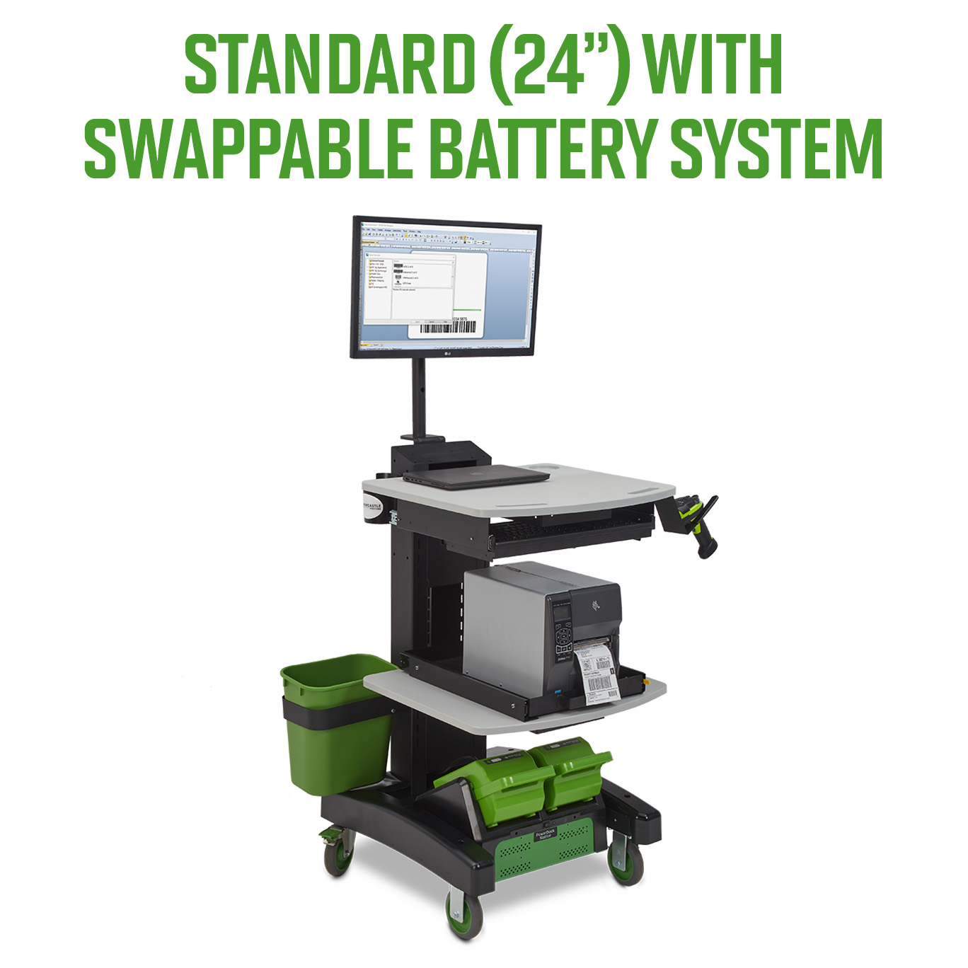 Swappable battery system workstation