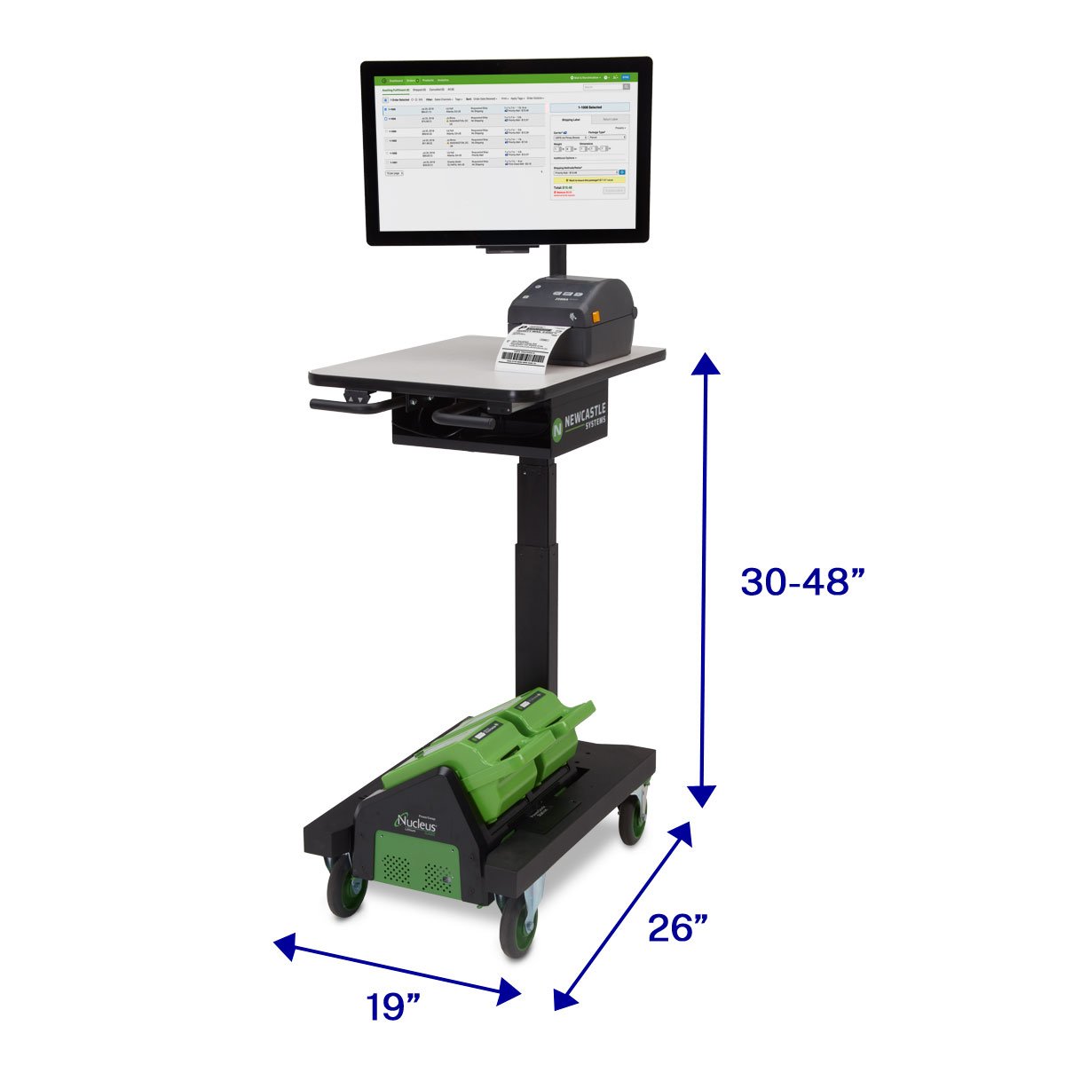 Ergonomic Industrial Computer Cart