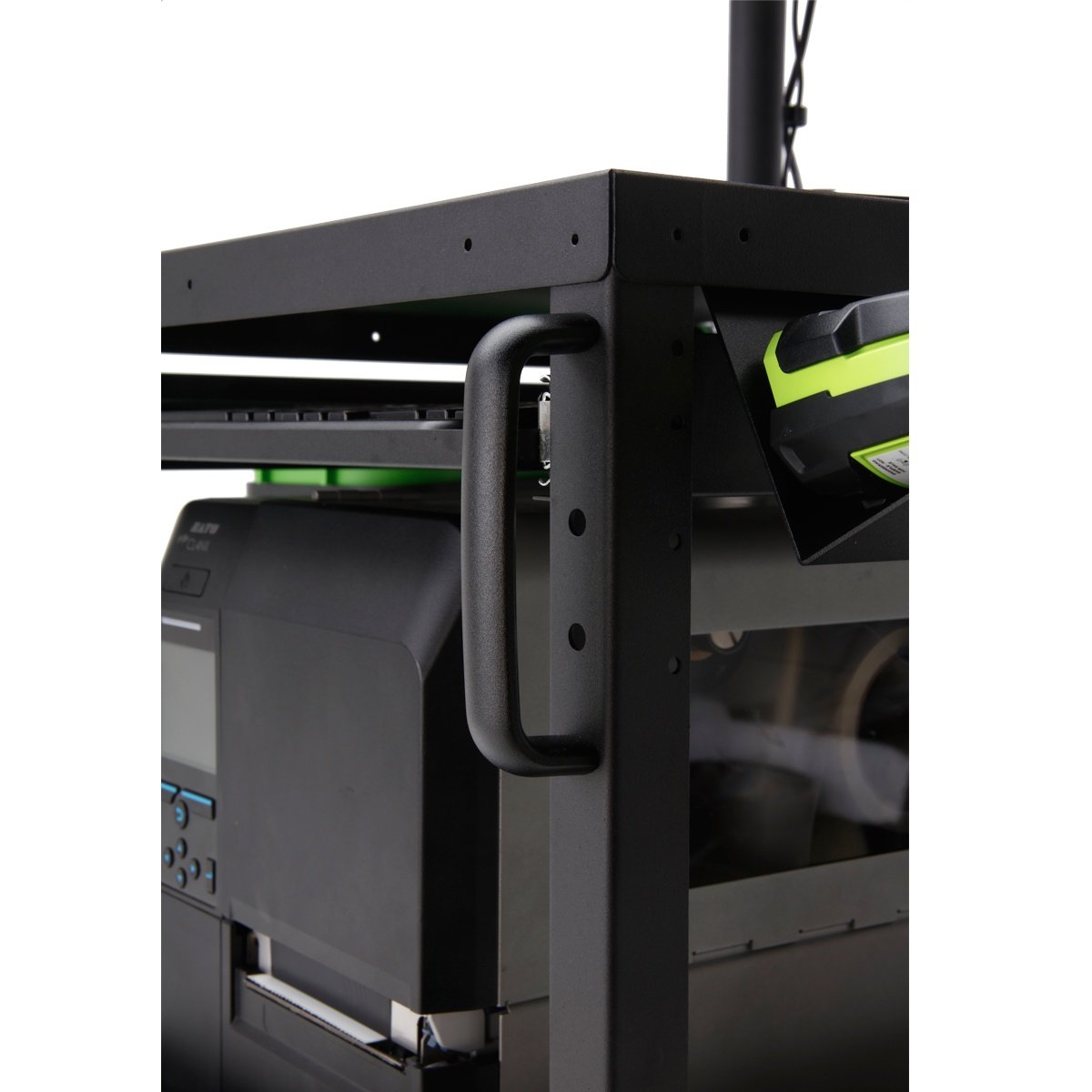 Compact Mobile Computer Cart handle