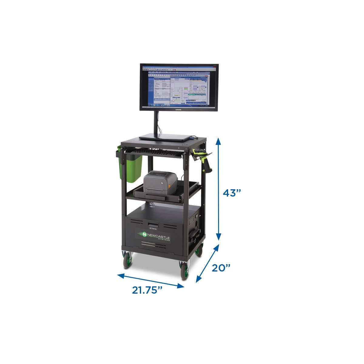 Compact Mobile Computer Cart