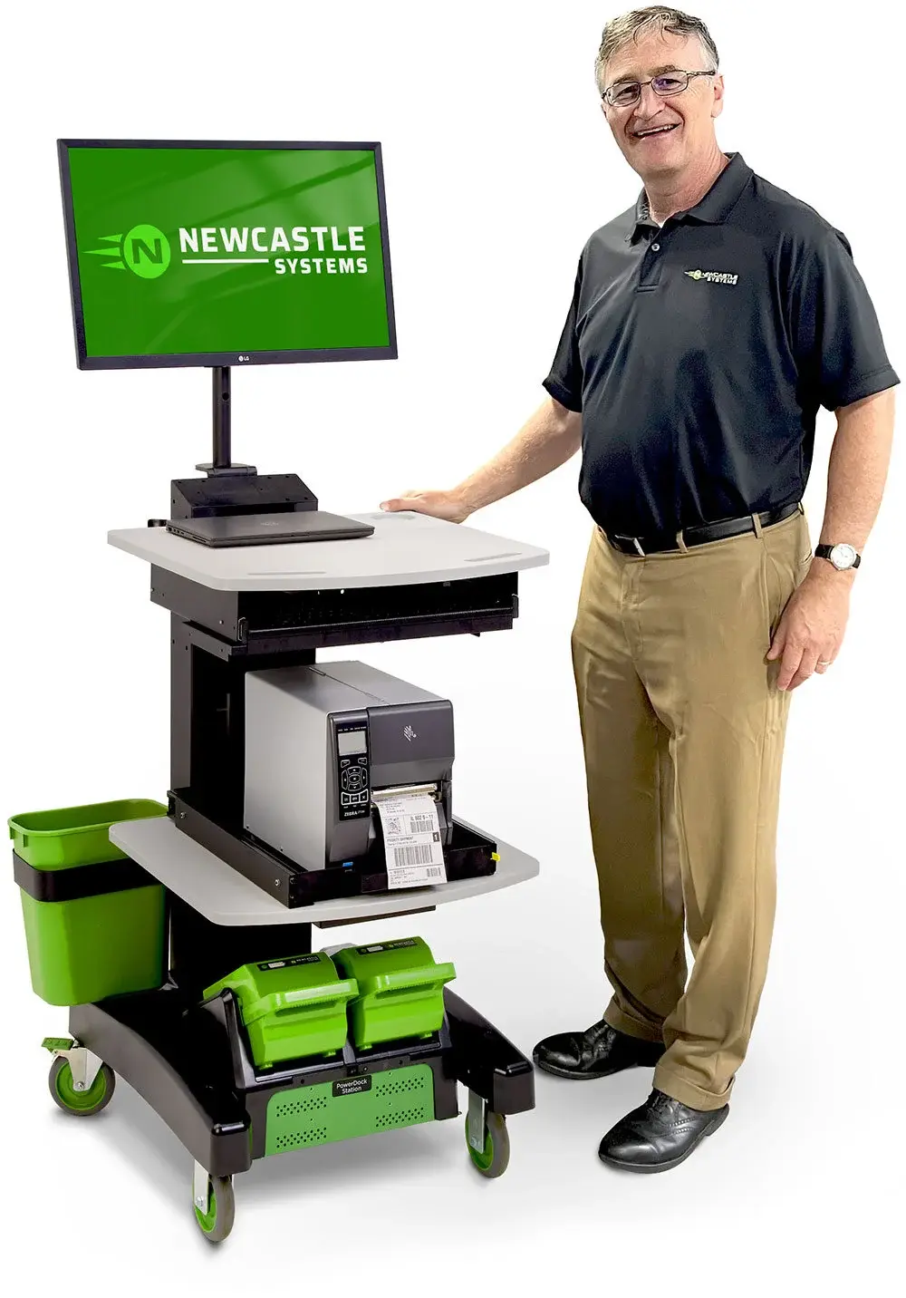 Newcastle Founder and inventor John O'Kelly with our Flagship NB Series cart Newcastle Founder and inventor John O'Kelly with our Flagship NB Series cart